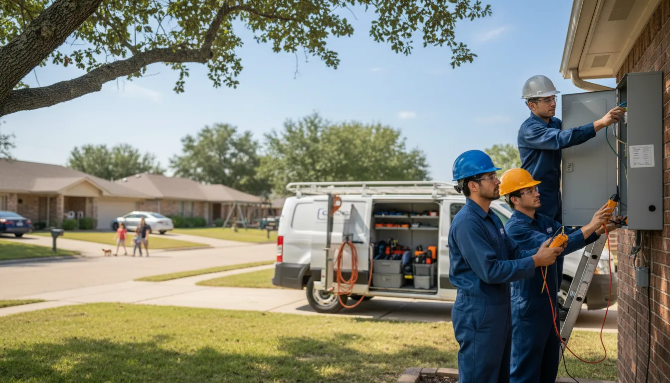 Certified electrician providing emergency electrical services in Sunset, TX